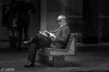 Queen Street Auckland city, black and white photo by Mike Wheelton